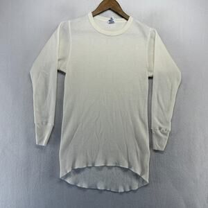 Vintage Je morgan Thermal Shirt Mens Large White Arctex Waffle Hunting USA made